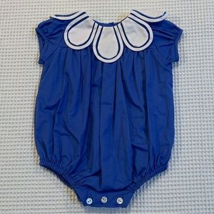 The Proper Peony Blue Bubble Tulip Dress with White Collar size 3 months.
